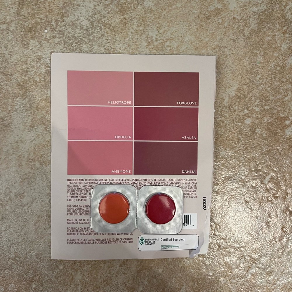 ROSE INC Cream Blush Refillable Cheek & Lip Color - 2 COLOUR SAMPLE